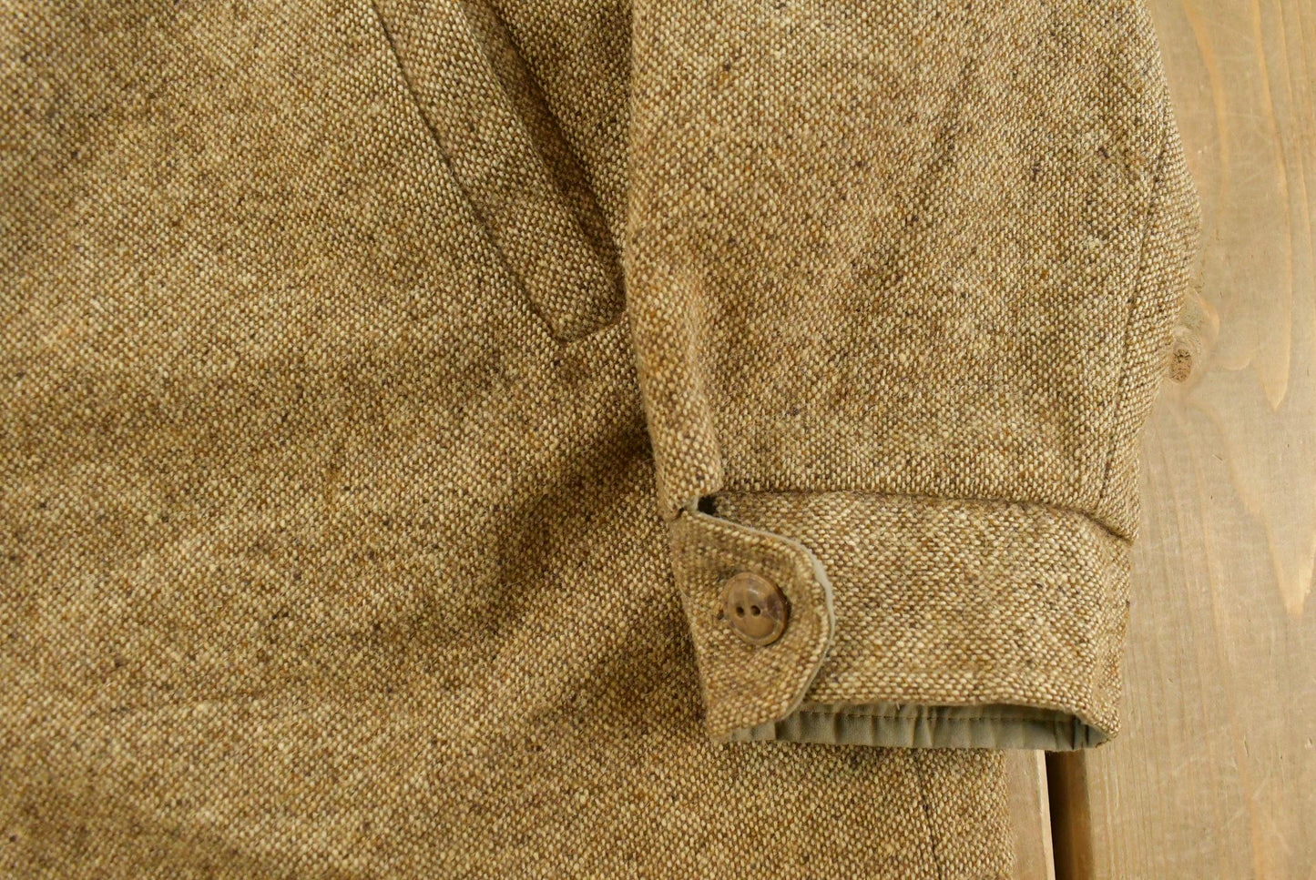 Vintage 1990s Flannel Hooded Reversible Wool Jacket Men's L