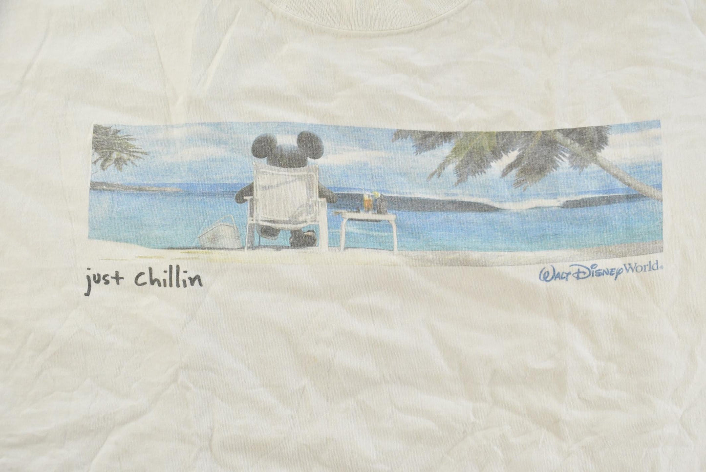 Vintage 2000s Walt Disney World Just Chillin Beach Promo T-Shirt Men's L