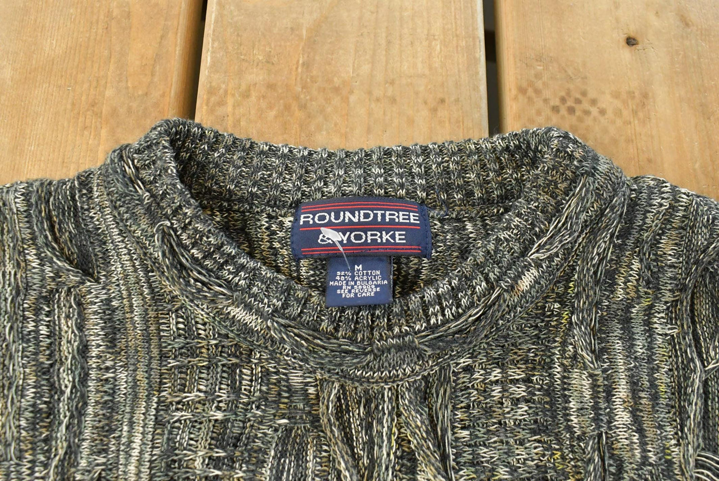 Vintage 90s Roundtree & Yorke Cable Knit Sweater, Men's Medium