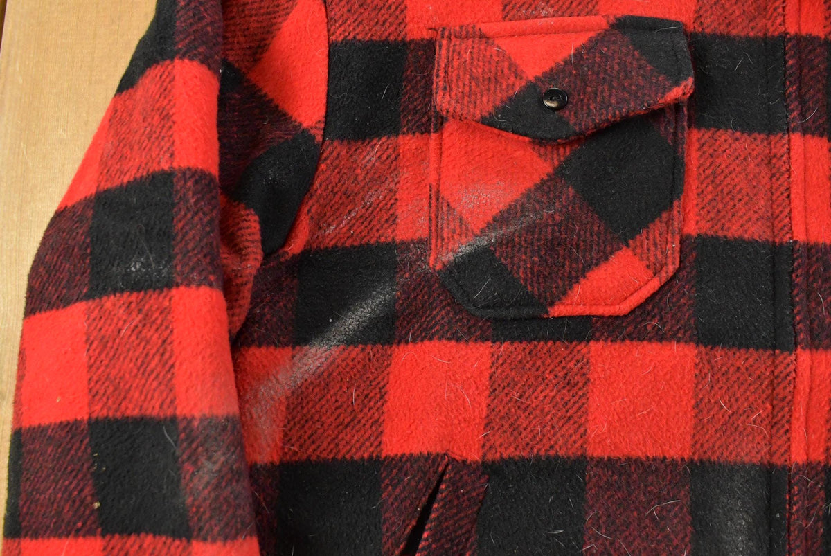 Vintage 1980s American Jac Buffalo Plaid Wool Hunting Jacket Men's 2XL
