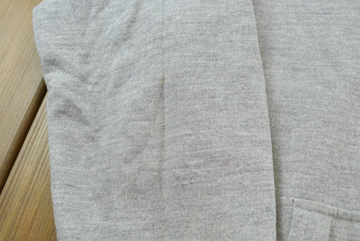 Vintage 1990s Bronzini Blank Grey Thermal Lined Full Zip Hoodie Men's L