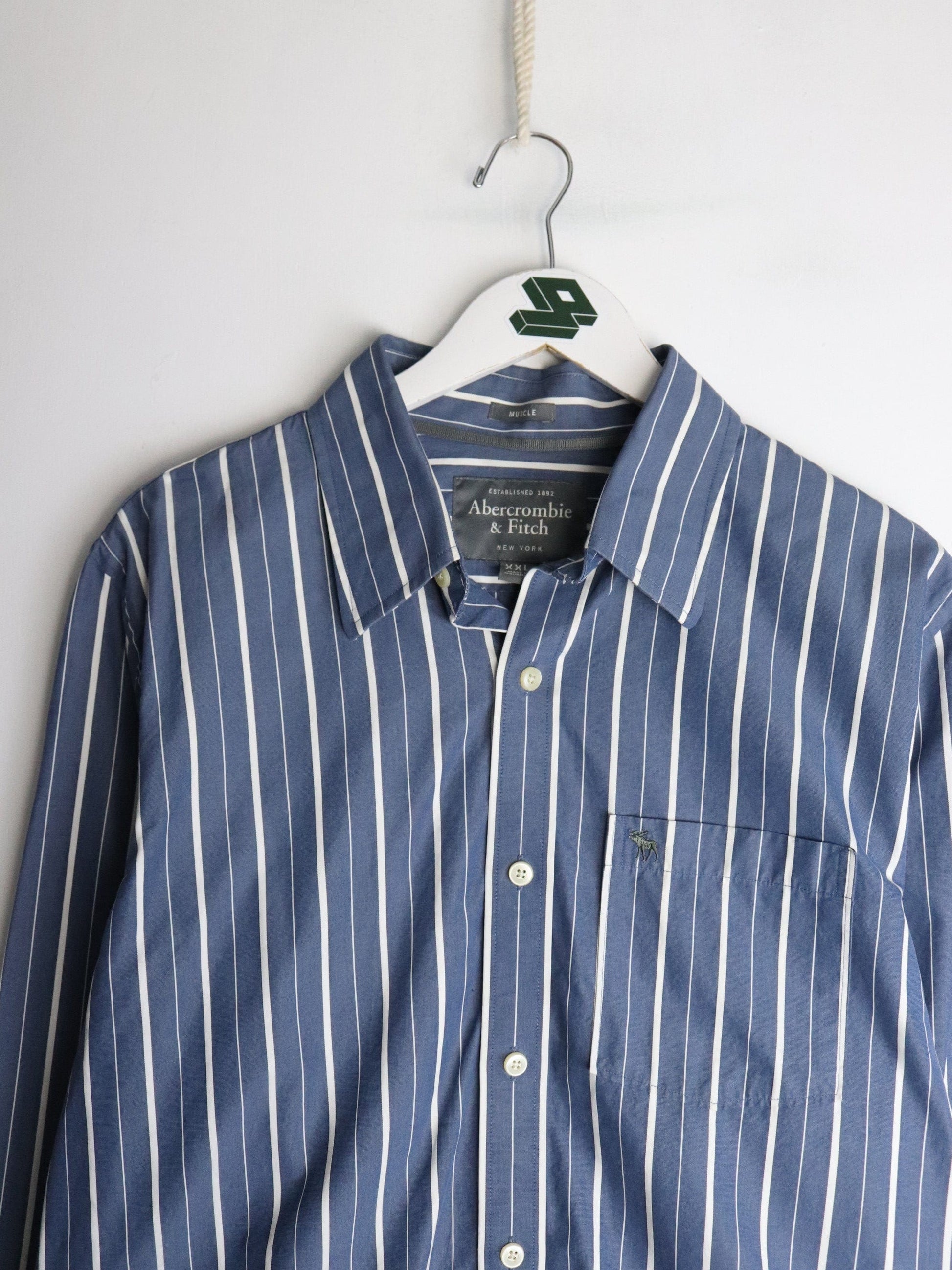 Abercrombie & Fitch Shirt Mens 2XL Blue Muscle Fit Proper Vintage Abercrombie & Fitch Shirt Mens 2XL Blue Muscle Fit Proper Vintage