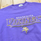 Vintage 1990s Logo 7 Minnesota Vikings Embroidered Crewneck Sweatshirt Men's XL