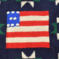 Vintage 1990s Eagles Eye 100% Wool American Flag Granny Square Patchwork Hand Knit Cardigan Sweater Women's M