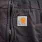 Vintage 1990s Distressed Carhartt Fur Lined Zip Up Hoodie Made In USA Size XL