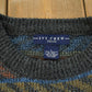 Vintage 1990s Ivy Crew Abstract Striped Knit Crewneck Sweater Men's Large