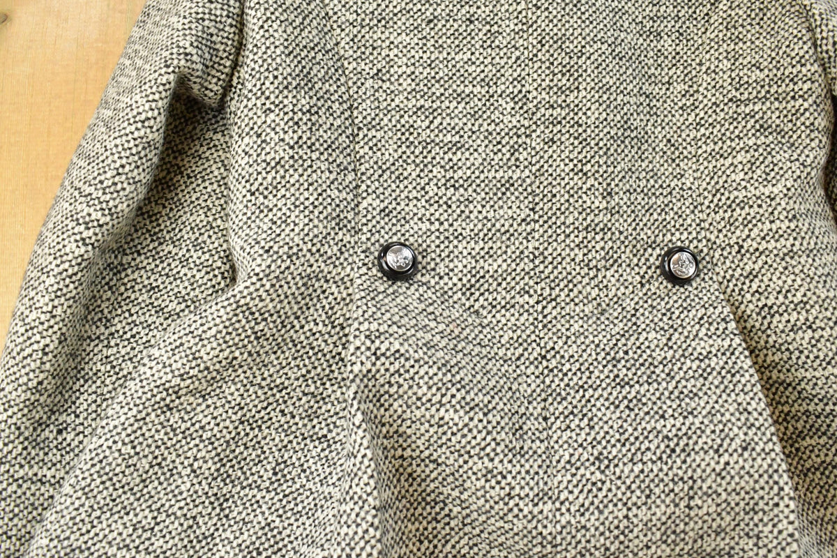Vintage 1980s Gastwirth Herringbone Tweed Over Coat Women's Small