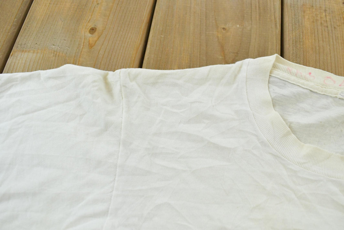 Vintage 1980s Blank White Pocket T-Shirt Men's M