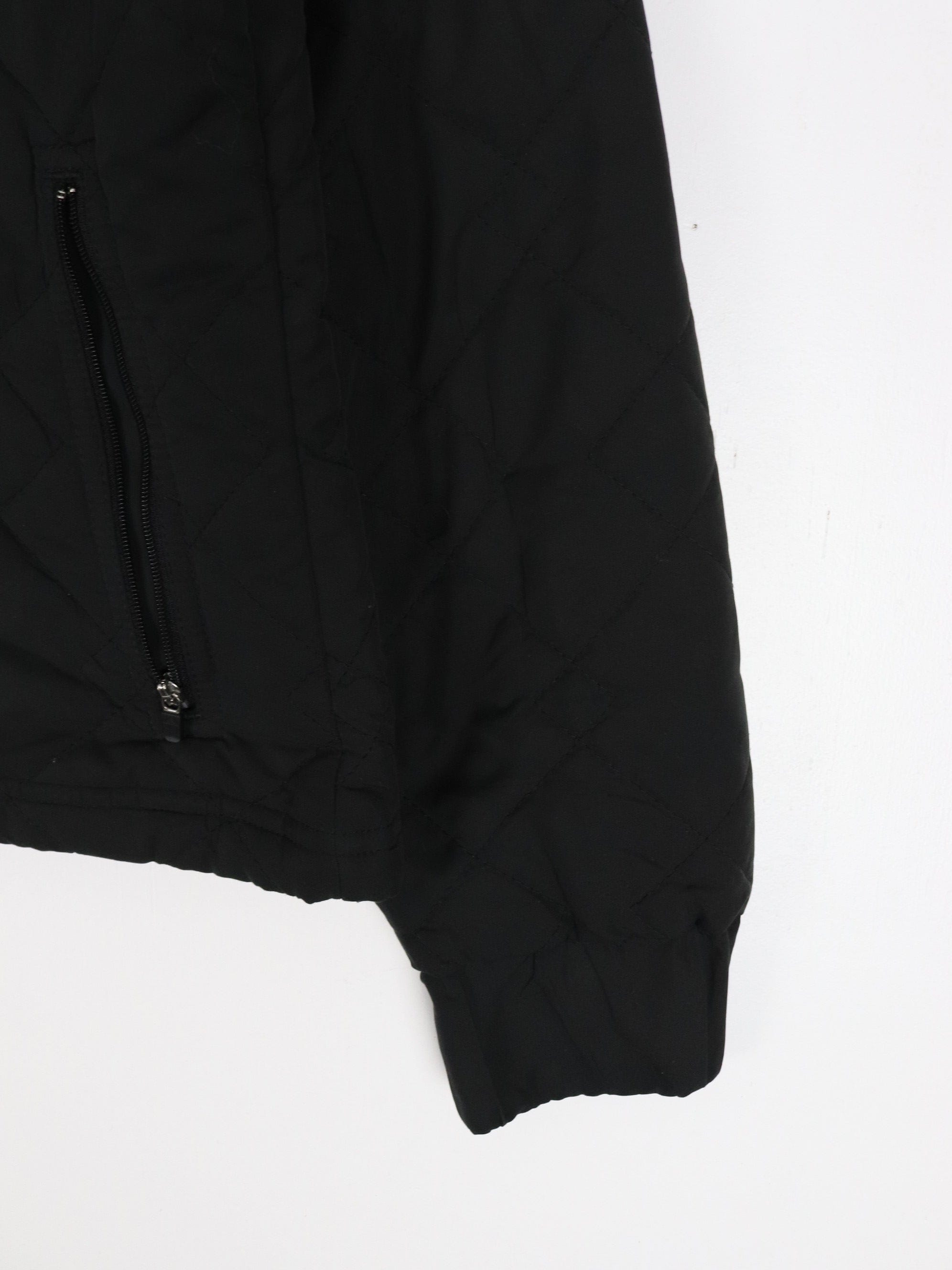 Vintage Nike Jacket Womens Small Short Black Swoosh Coat Y2K