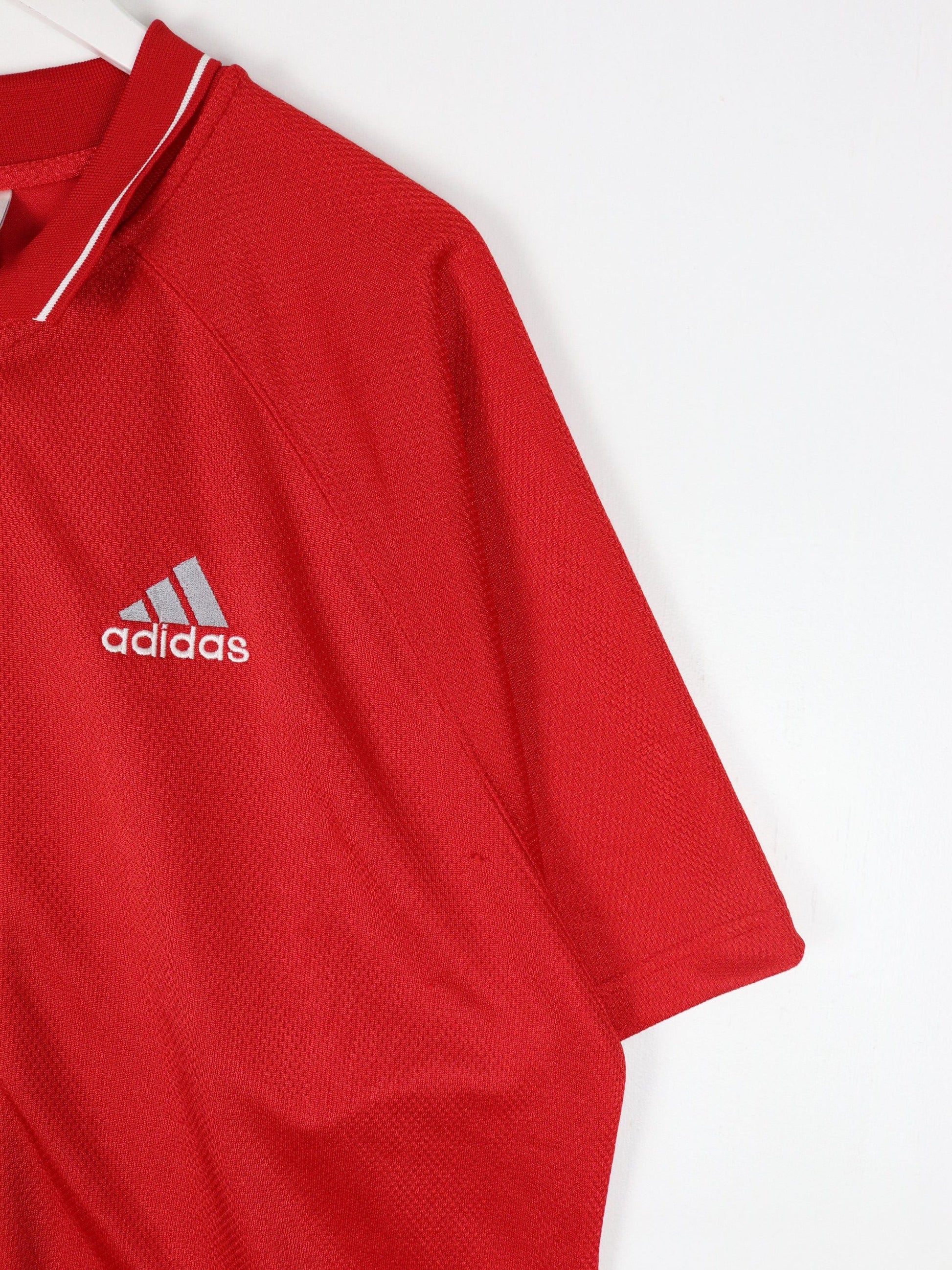 Adidas Jersey Vintage Adidas Jersey Mens Large Red Button Up