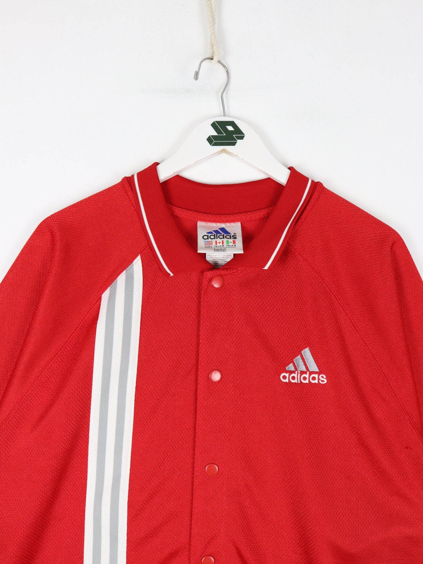 Adidas Jersey Vintage Adidas Jersey Mens Large Red Button Up