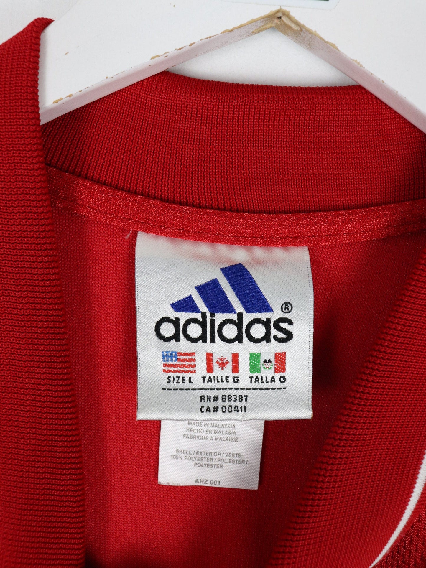 Adidas Jersey Vintage Adidas Jersey Mens Large Red Button Up