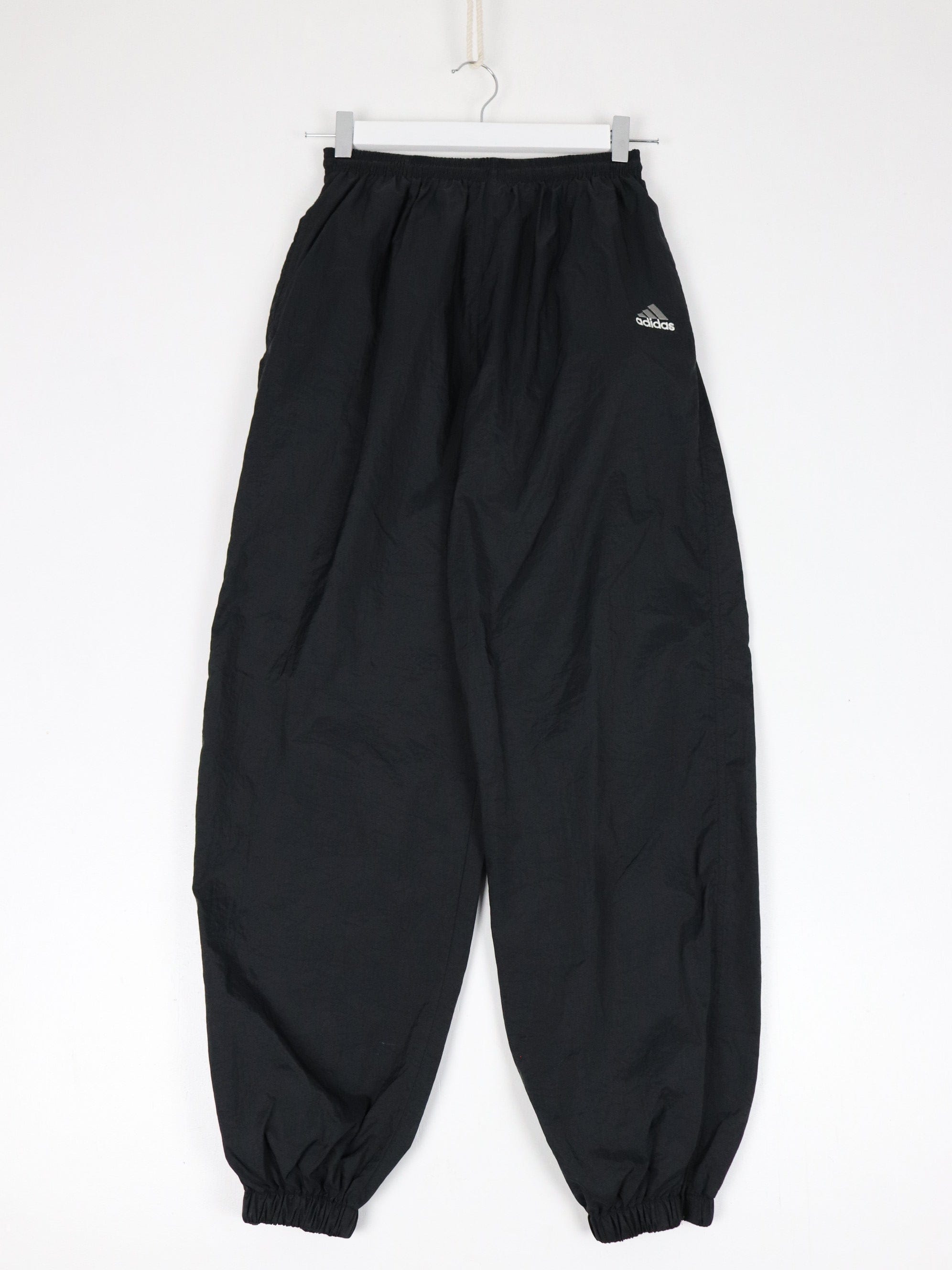 Vintage Adidas Pants Youth XL Black Cuffed Track Athletic 90s