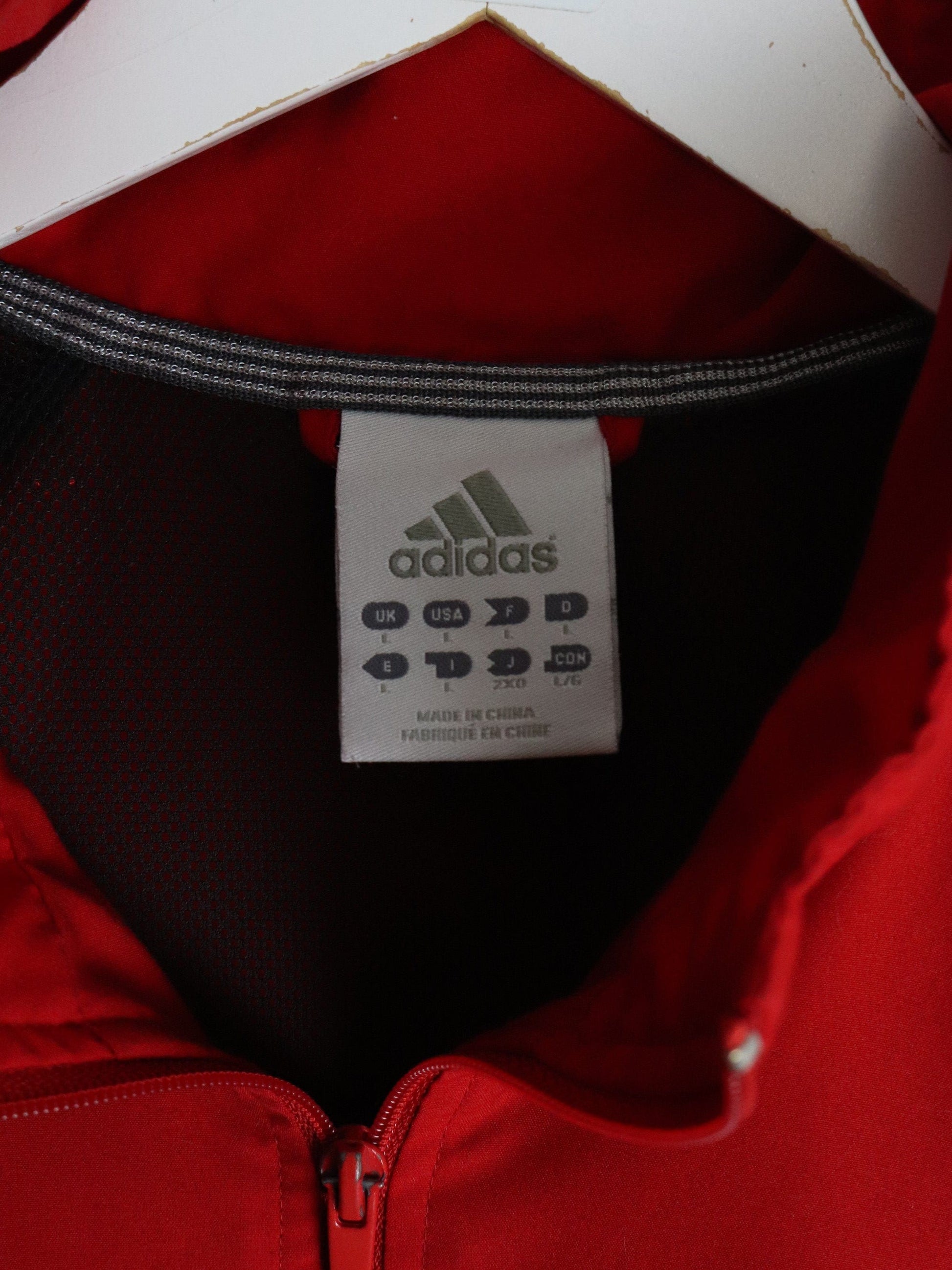 Adidas Windbreaker Mens Large Red