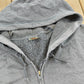 Vintage 2000s Faded Gray Blank Zip Up Hoodie Sweatshirt Men's 2XL