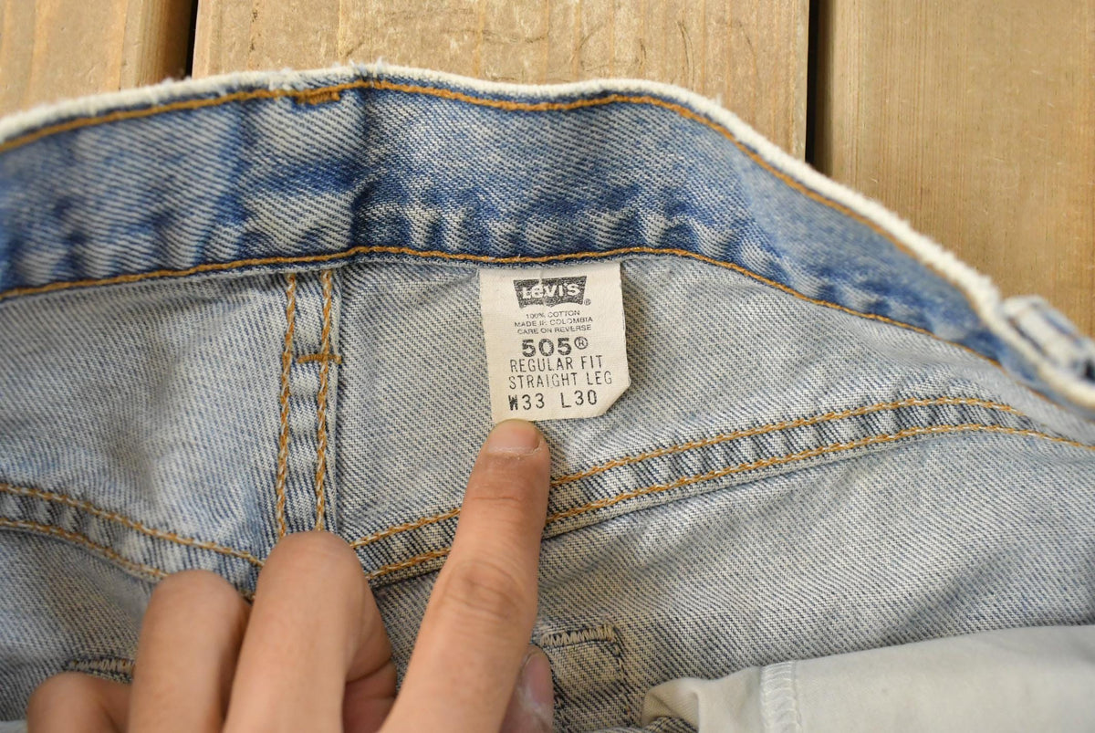 Vintage 1990s Levi's 505 Regular Straight Fit Denim Jeans Men's 33 x 29