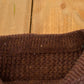 Vintage 1980s Cable Knit Leather Patch Crewneck Sweater Men's L