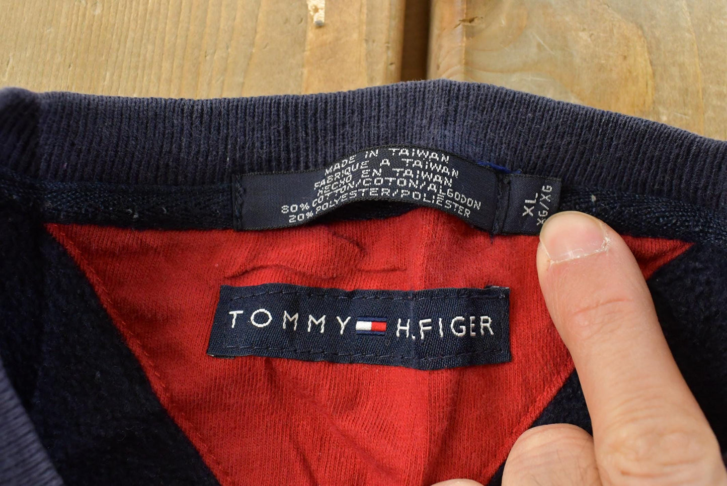 Vintage 1990s Tommy Hilfiger Blue Mini Logo Sweater