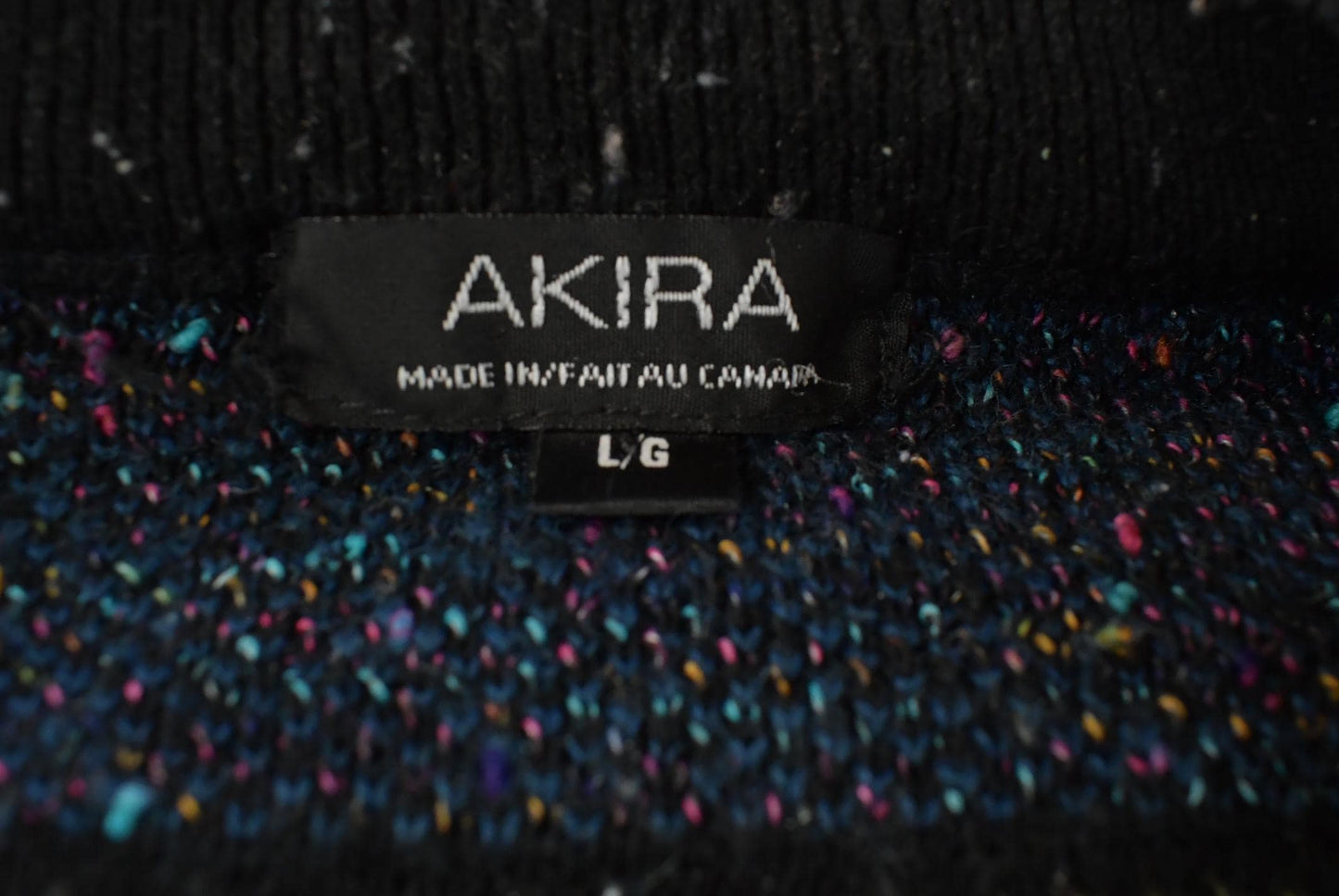 Vintage 1980s Akira Abstract Knit Cardigan Sweater Men's L