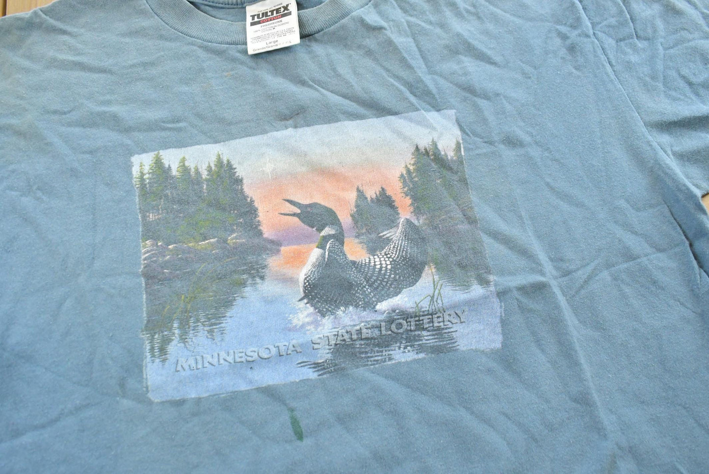 Vintage 1990s Minnesota State Lottery Loon T-Shirt Men's Large