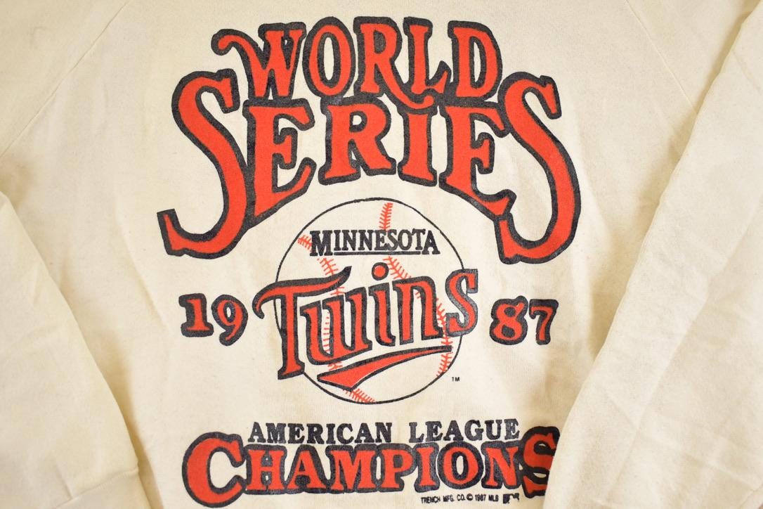 Vintage 1987 Minnesota Twins World Series Crewneck Sweatshirt Men's M