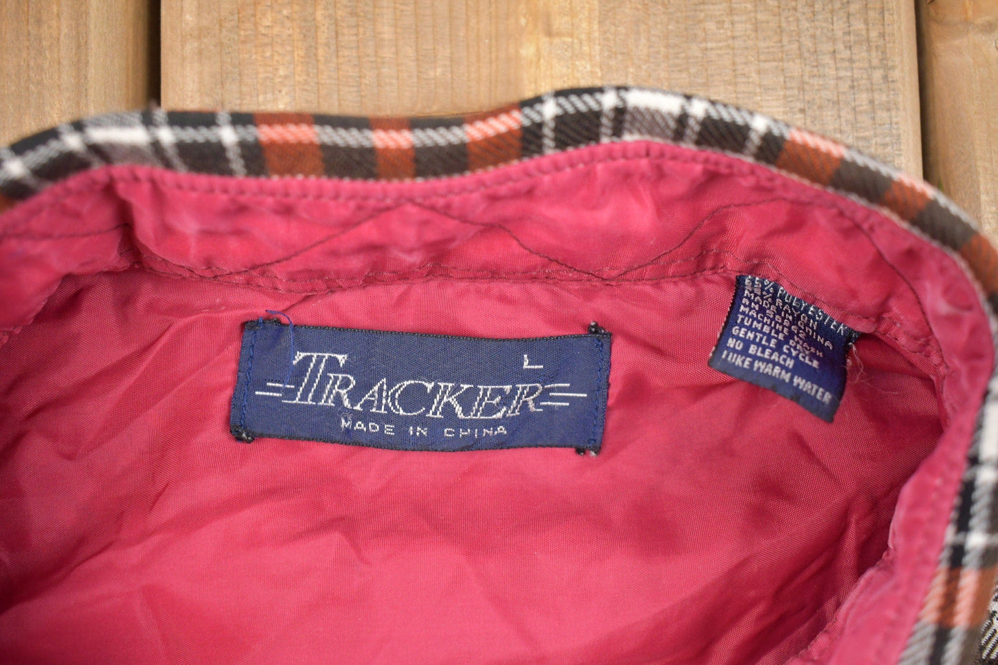 Vintage 1990s Tracker Lined Plaid Button Up Shirt Men's XL