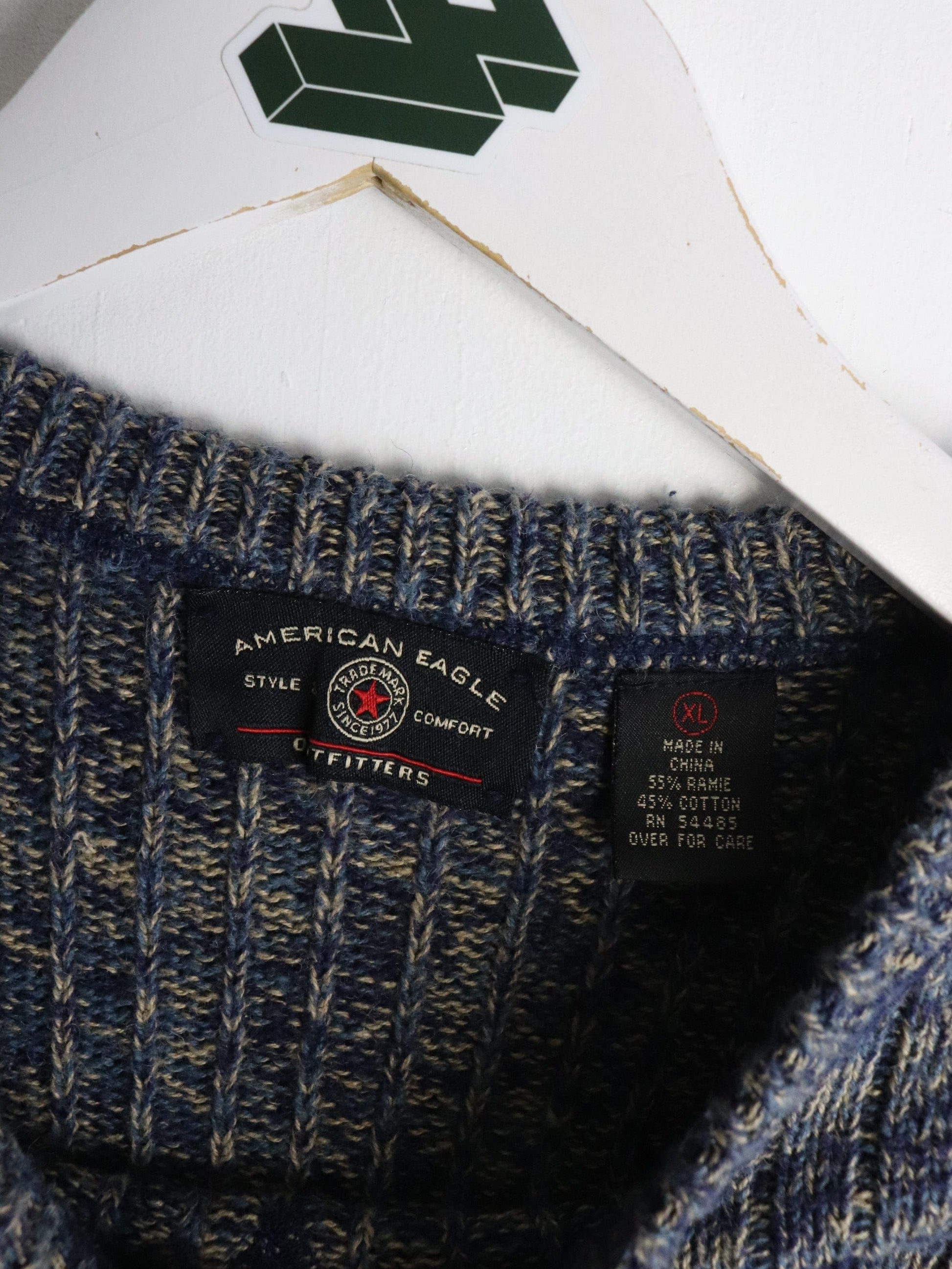 American Eagle Knit Sweater Mens Large Blue from propervintagecanada