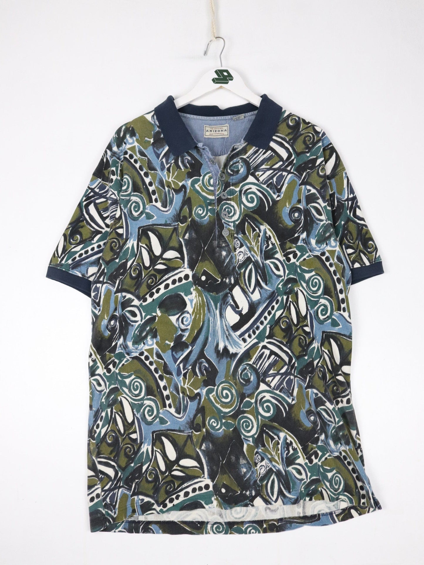 Arizona Polo Shirt Mens Large Blue Pattern