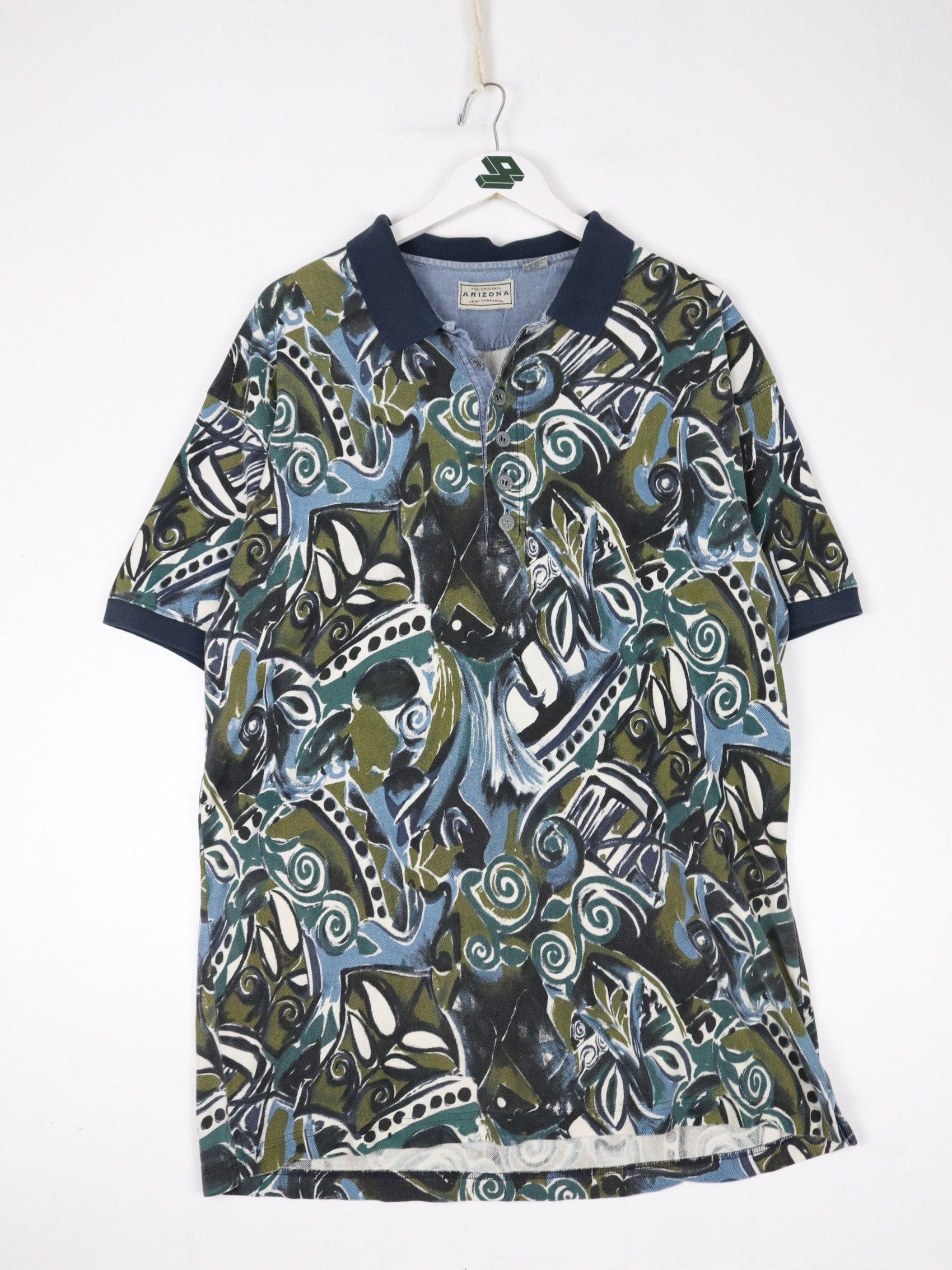 Arizona Polo Shirt Mens Large Blue Pattern