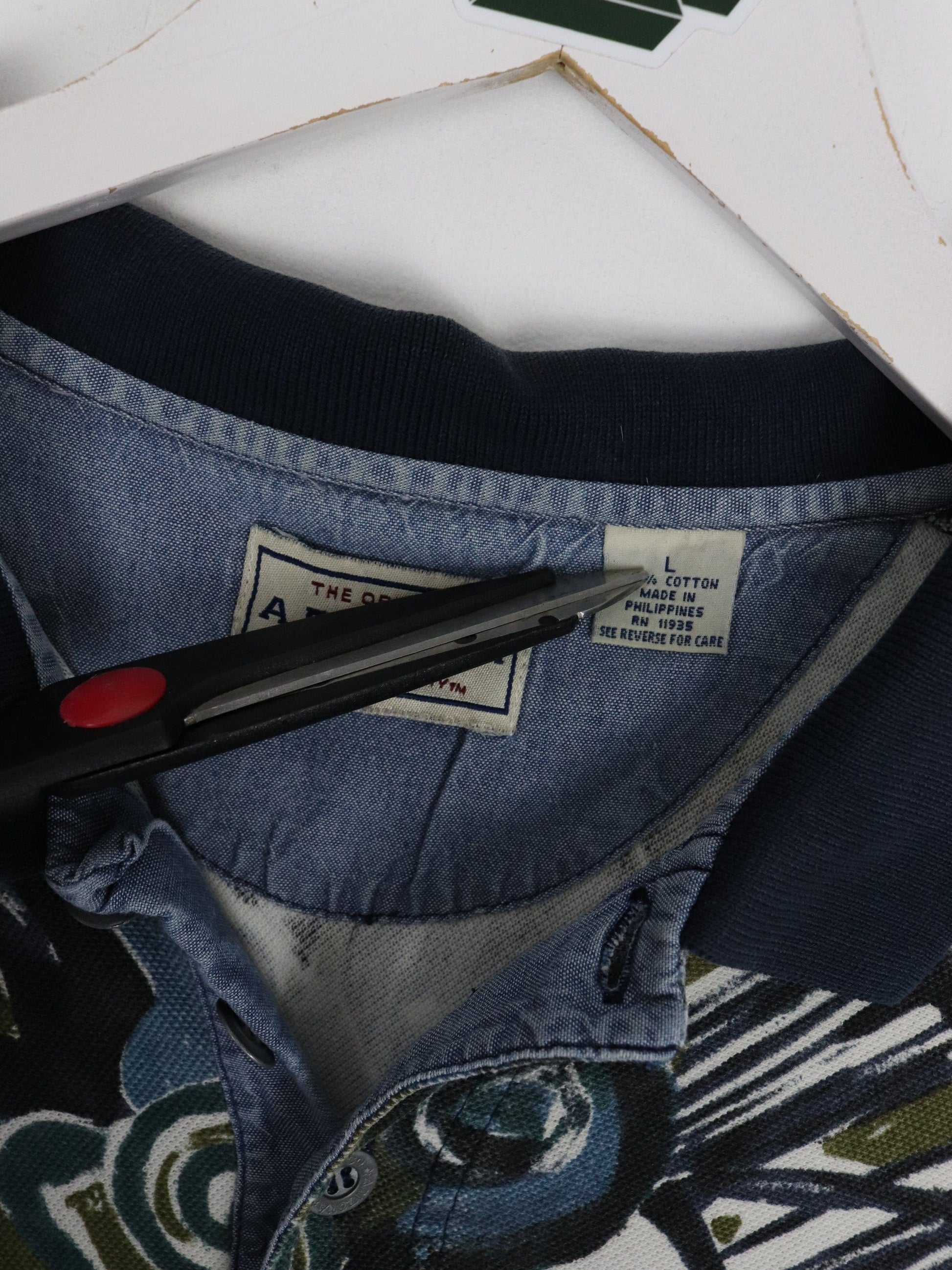 Arizona Polo Shirt Mens Large Blue Pattern