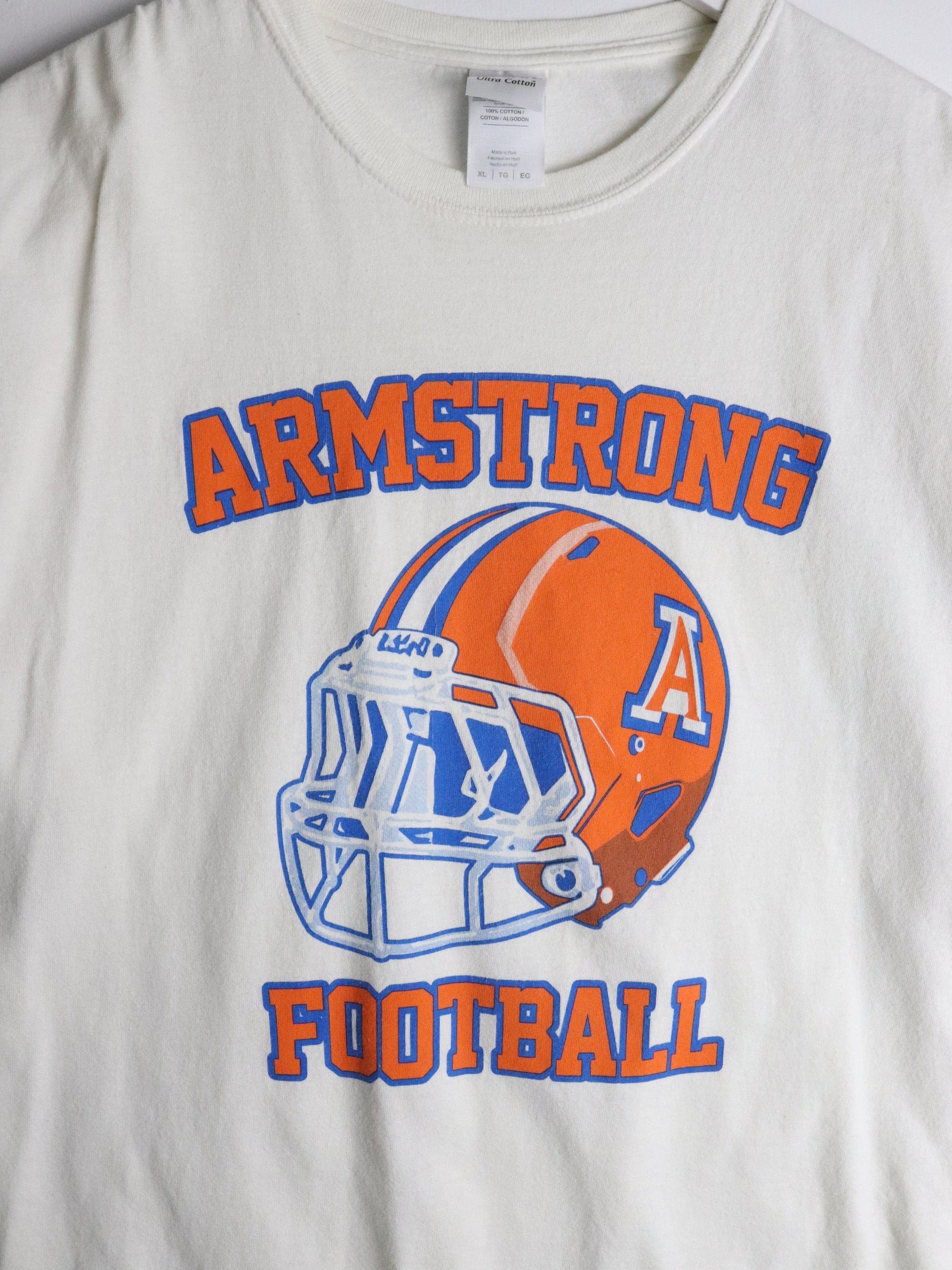 Armstrong Football T Shirt Mens XL White from propervintagecanada