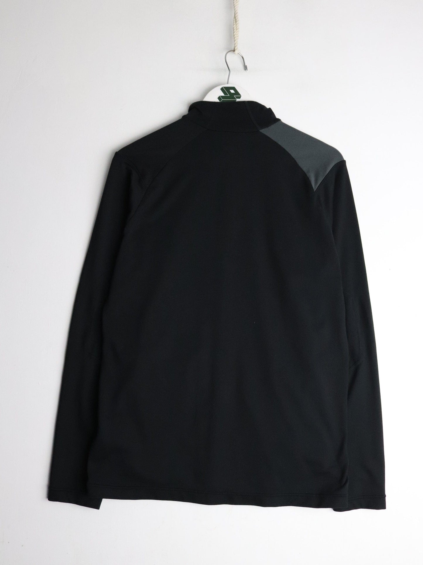 Asics Shirt Mens Medium Black Athletic Stretchy Full Zip