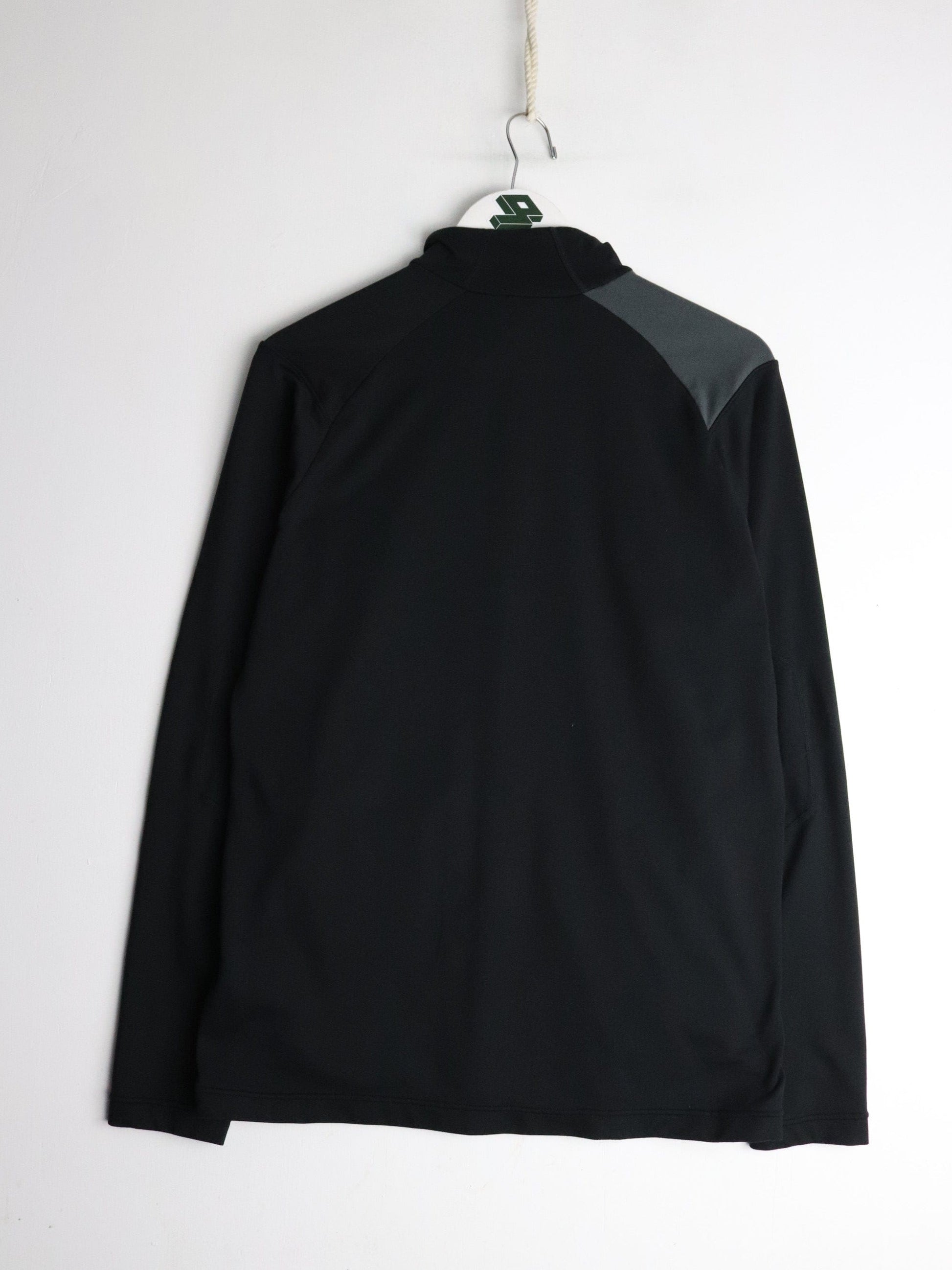 Asics Shirt Mens Medium Black Athletic Stretchy Full Zip