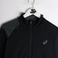 Asics Shirt Mens Medium Black Athletic Stretchy Full Zip