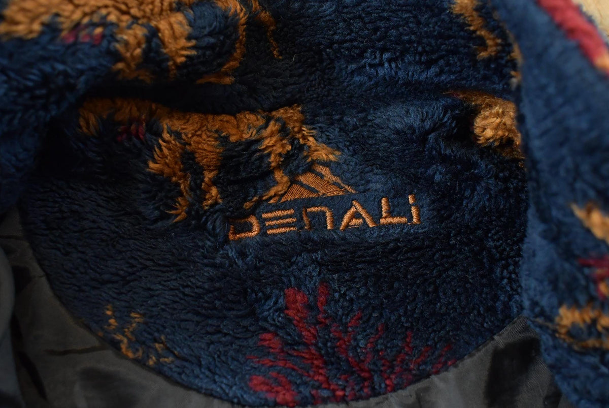 Vintage 1990s Denali Moose Nature Pattern Full Zip Fleece Sweater Jacket Women's Large