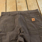 Vintage 2000s Carhartt Double Knee Dark Brown Canvas Pants Men's 36 x 31.5