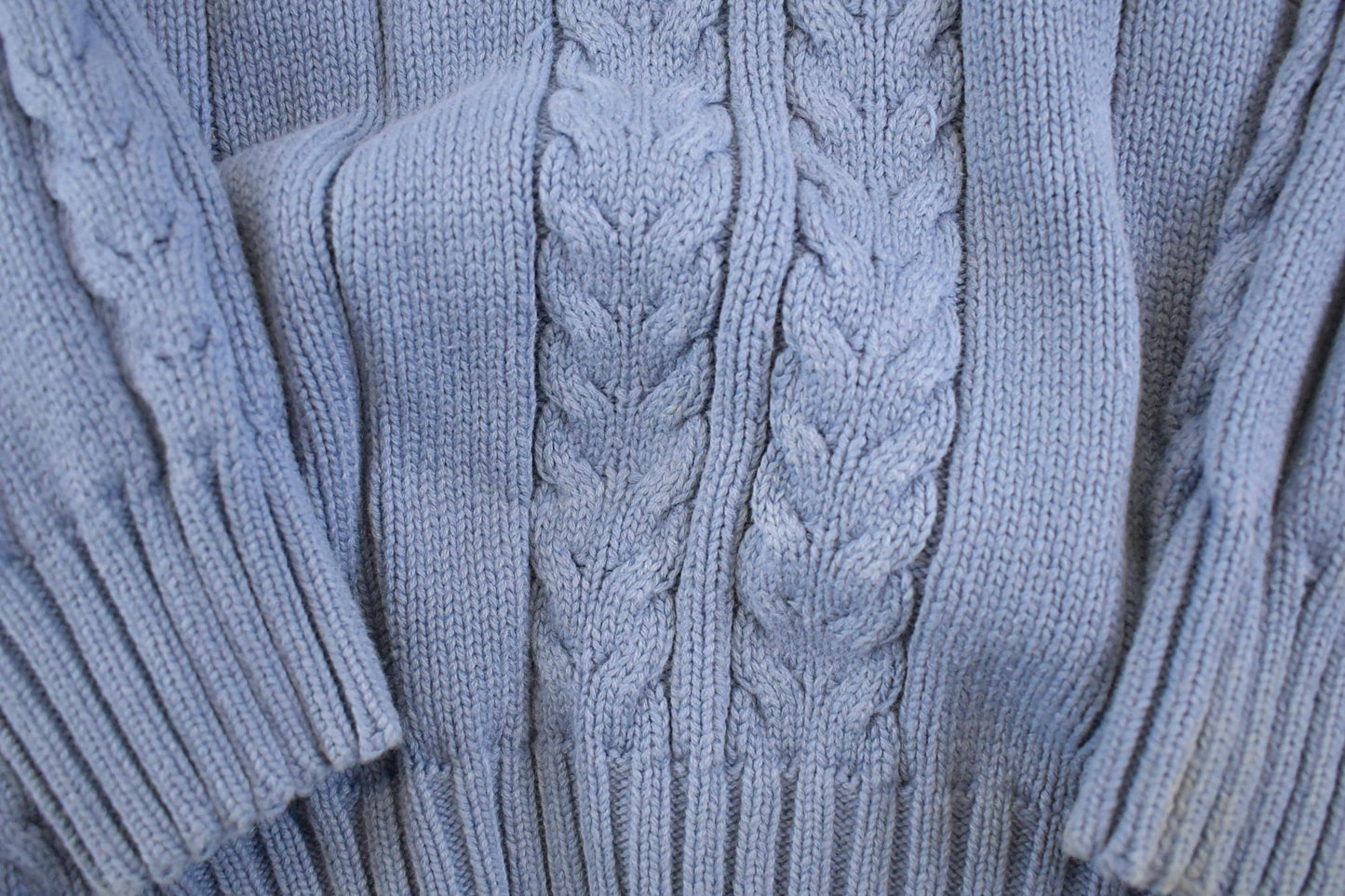 Vintage 1990s Woolrich Cable Knit Deep V Neck Sweater Men's L