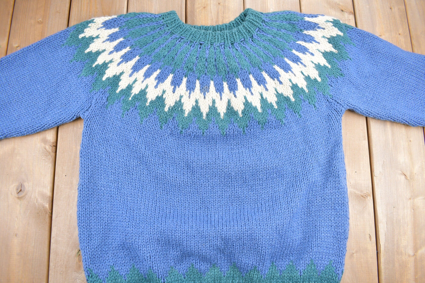 Vintage 1990s The Lodge Pure Wool Knitted Sweater Men's Large