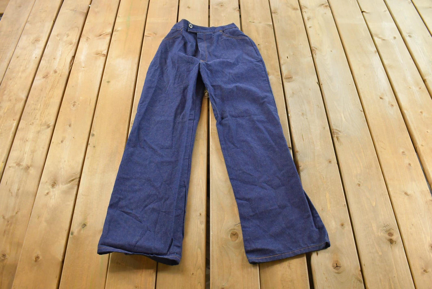 Vintage 1980s Montgomery Ward Flare Denim Blue Jeans Size 24 x 30