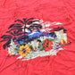 Vintage 1990s Cherokee Wakiki Wear Back Print Hawaiian Button Up Shirt Men's XL