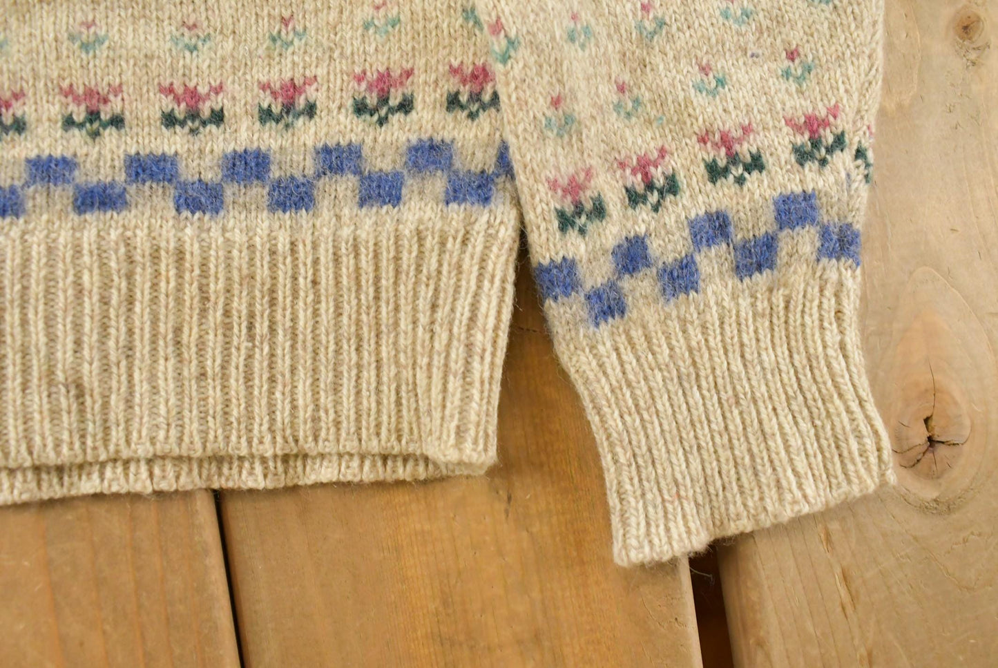 Vintage 1989 Eddie Bauer Farm Pig Wool Knit Sweater Women's S