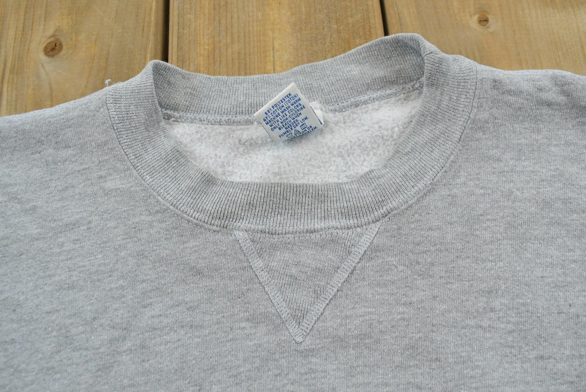 Vintage 1990s Russell Athletic Blank Gray Crewneck Sweatshirt Men's L