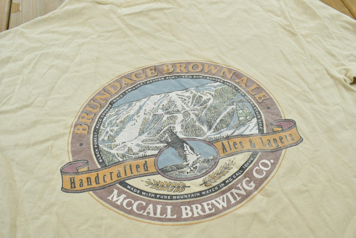Vintage 1990s McCall Brewing Co Brundage Brown Ale Promotional Long Sleeve T-Shirt Men's M