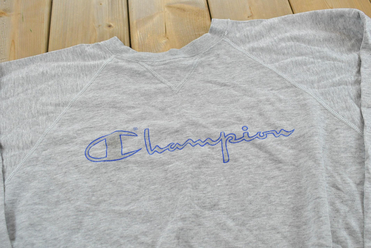 Vintage 1980s Champion Raglan Logo Spellout Crewneck Sweater Men's XL