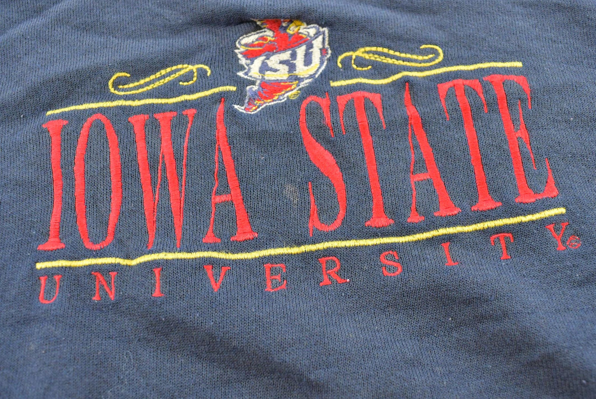 Vintage 1990s Iowa State University Cyclones Embroidered Collegiate Crewneck Sweater Men's L / Made In USA / 90s Streetwear / NCAA