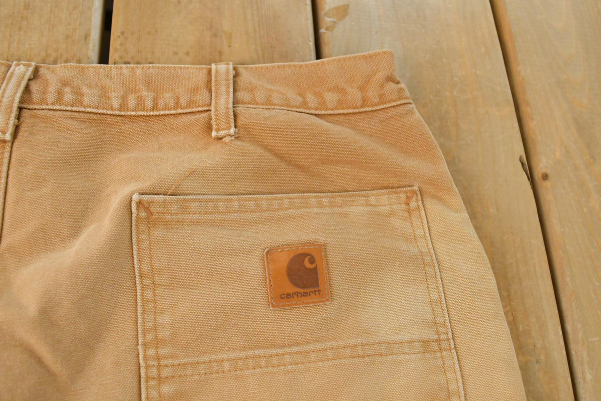 Vintage 2000s Carhartt Flannel Lined Canvas Work Pants Men's 37 x 28.5