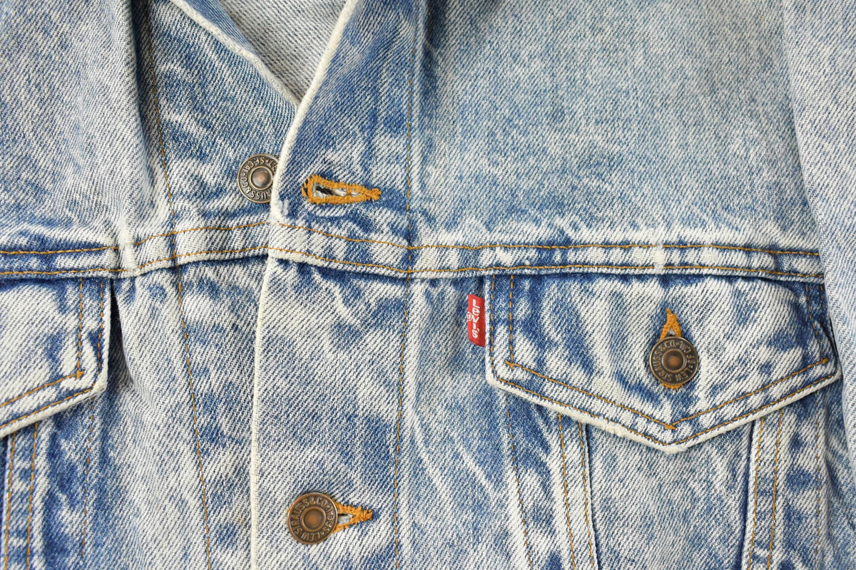 Vintage 1980s Levi's Acid Wash Denim Jean Trucker Jacket Men's XL