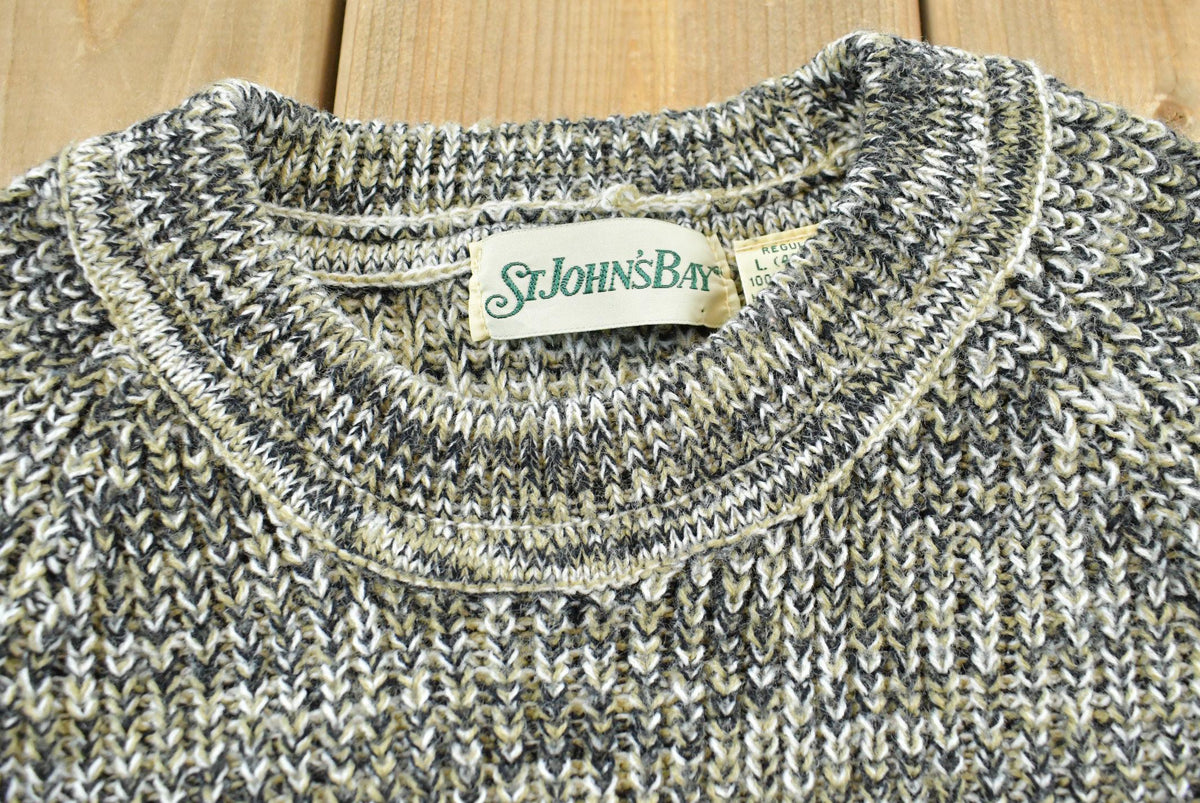 Vintage 1980s St John's Bay Abstract Acrylic Knit Crewneck Sweater Men's S