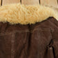 Vintage 1980s The Tannery Shearling Suede Leather Coat Women's S