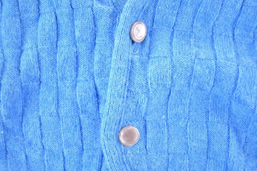 Vintage 1970s Tommy Knight 100% Lambswool Cable Knit Cardigan Sweater Mens M